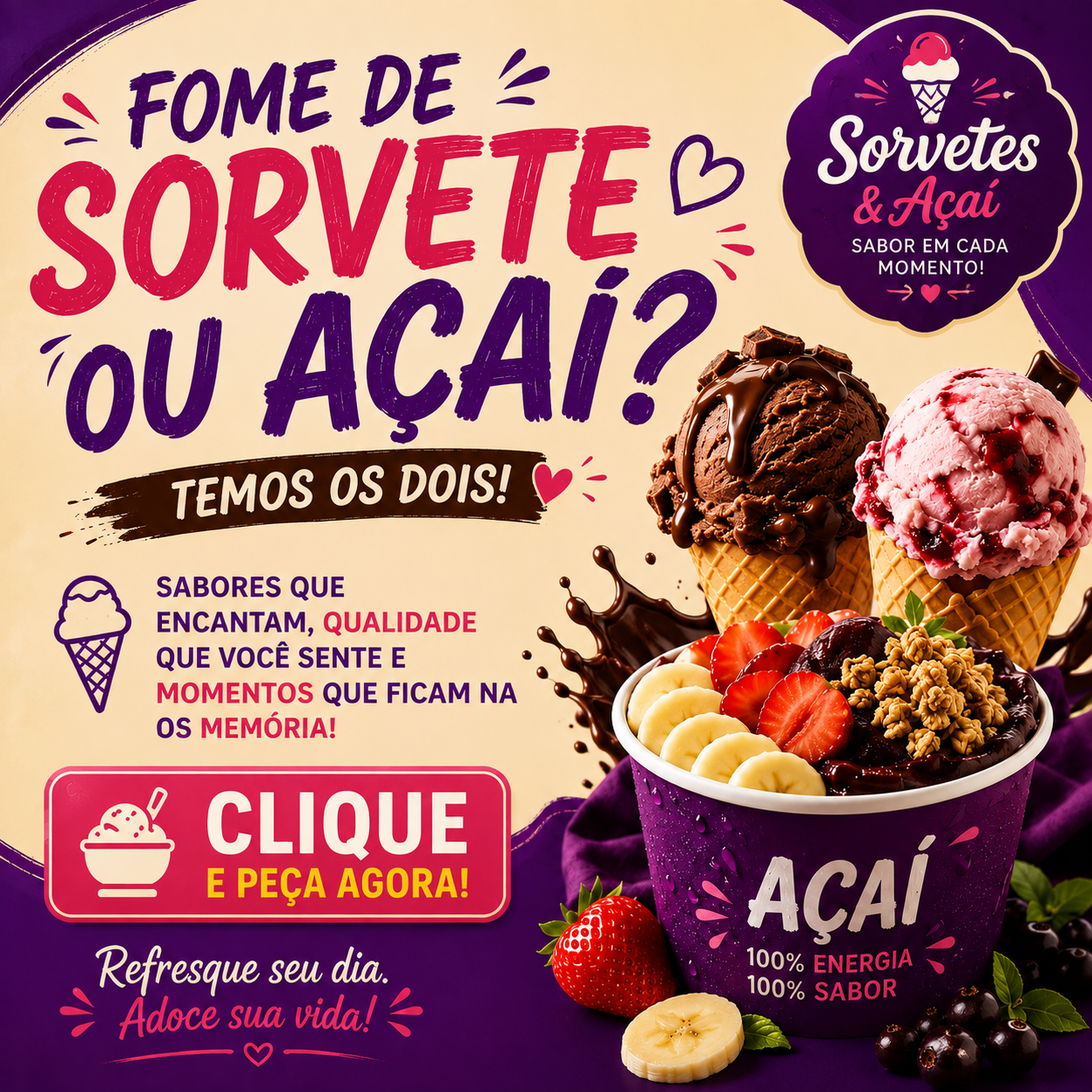 Sorvete a Açai